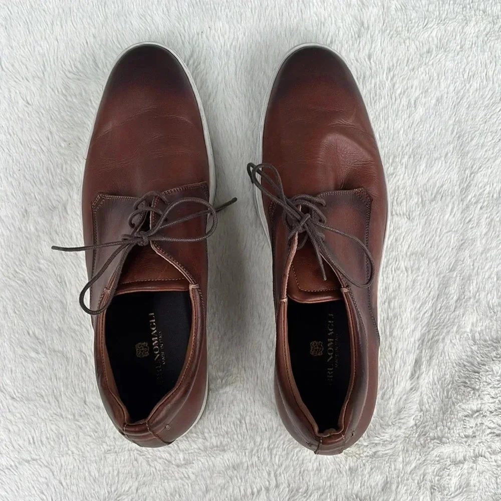 EUC Bruno Magli Men's Colina Derby Oxfords Cognac Brown Size 9 Comfort Luxury